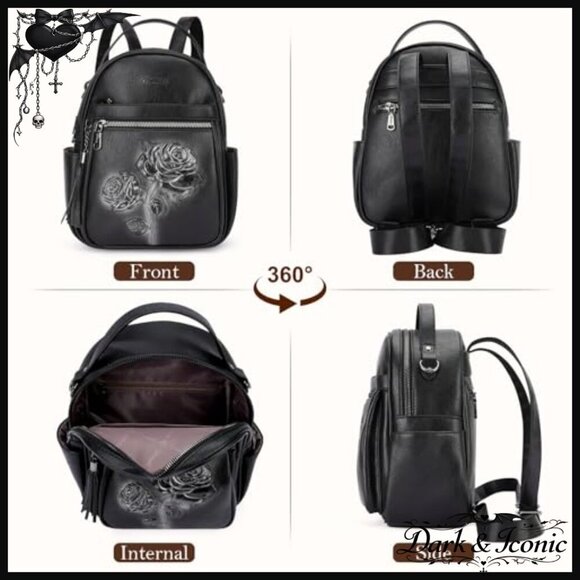Mini Vegan Leather Backpack Purse, 8 Pockets, Water Resistant, Travel Daypack main image 4